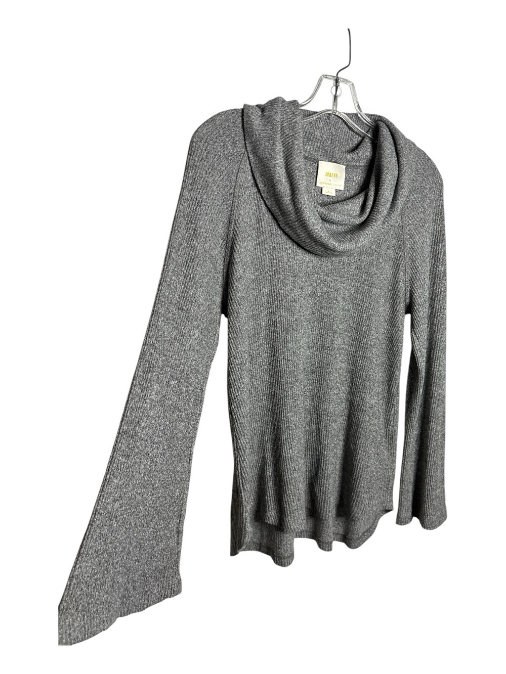 Maeve Anthropologie Ribbed Cowl Neck Sweater w/Bell Sleeves Sz M Like New - Picture 3 of 7